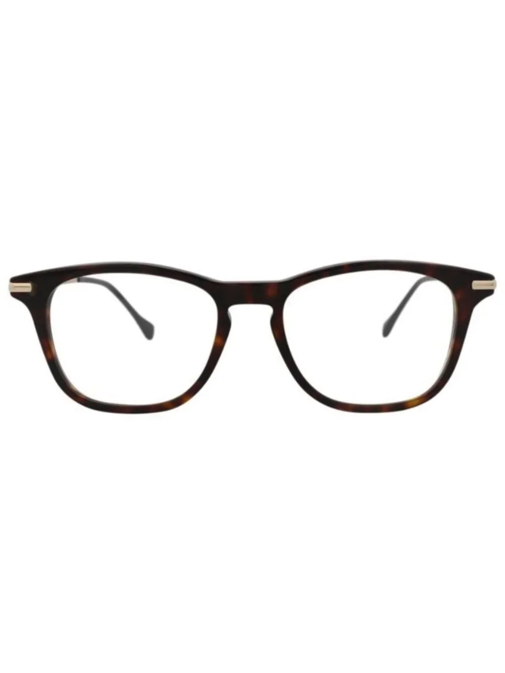 New Gucci Mens Square/Rectangle Havana Gold Transparent Fashion Designer Eyeglas